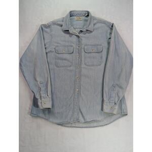 L.L. Bean Women’s Size XL Button Up Denim Shirt Made in USA Cotton VTG 80s